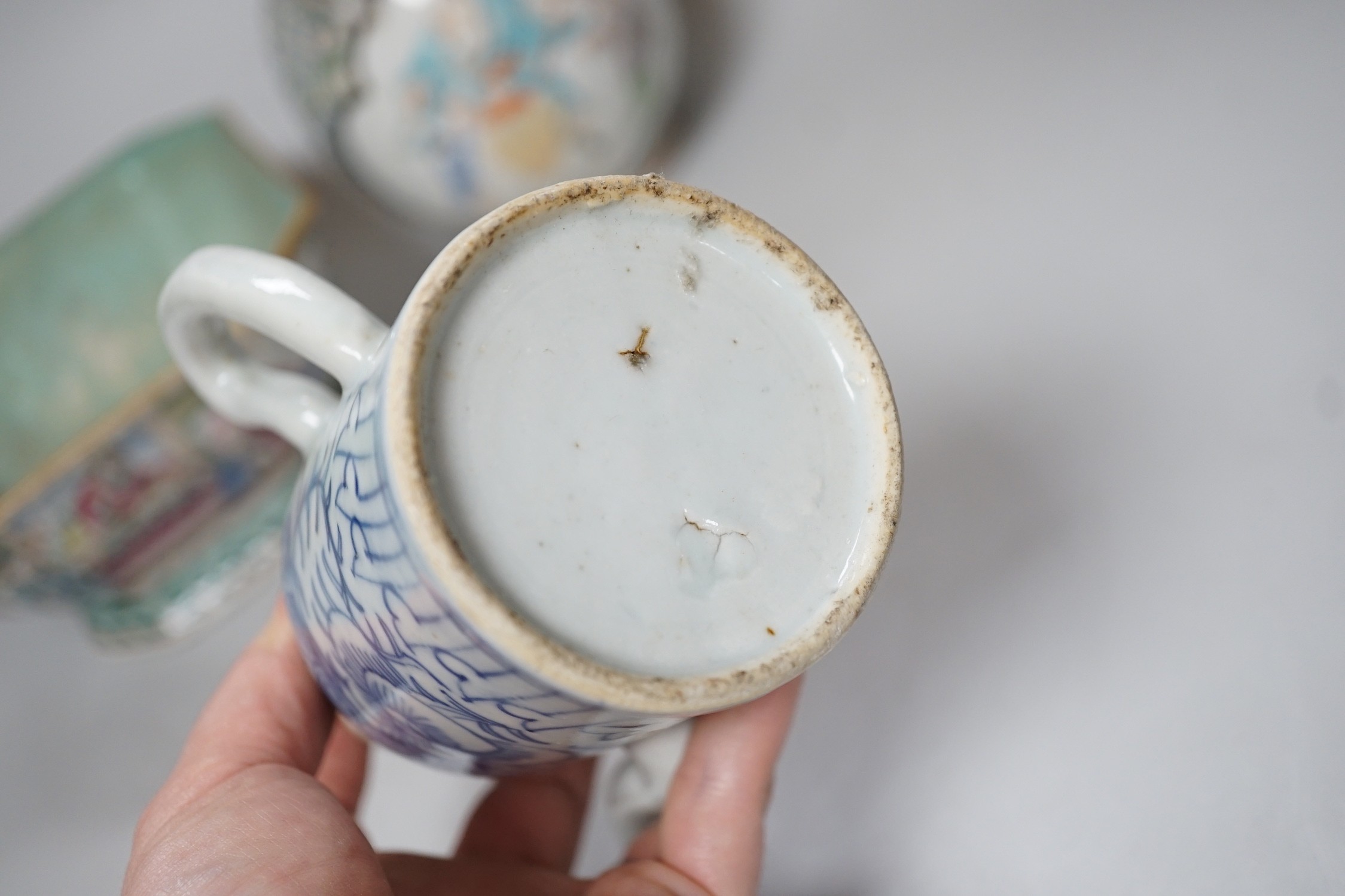 A group of eight items of Chinese ceramics, some damage